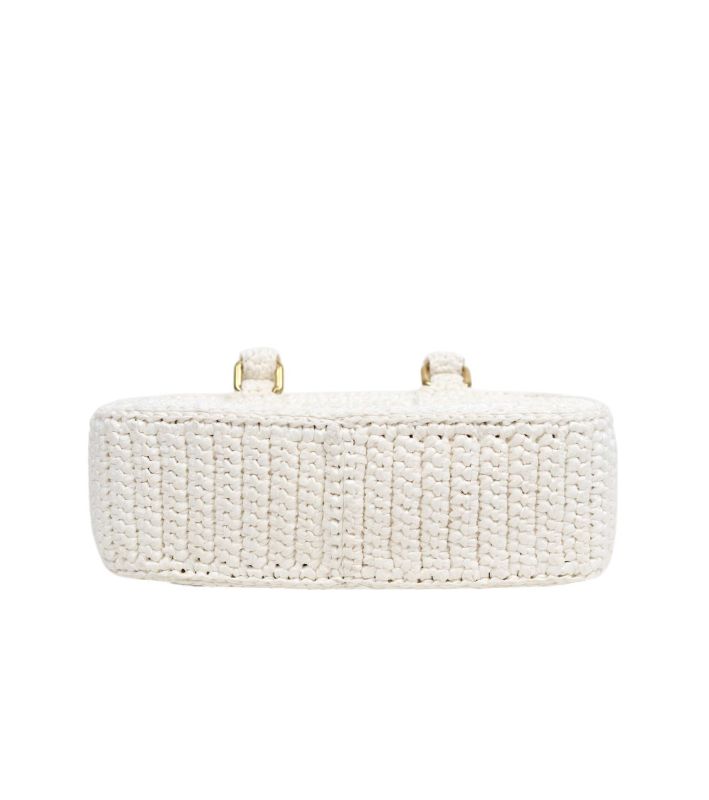 Miu Miu White Arcady Crochet Tote
