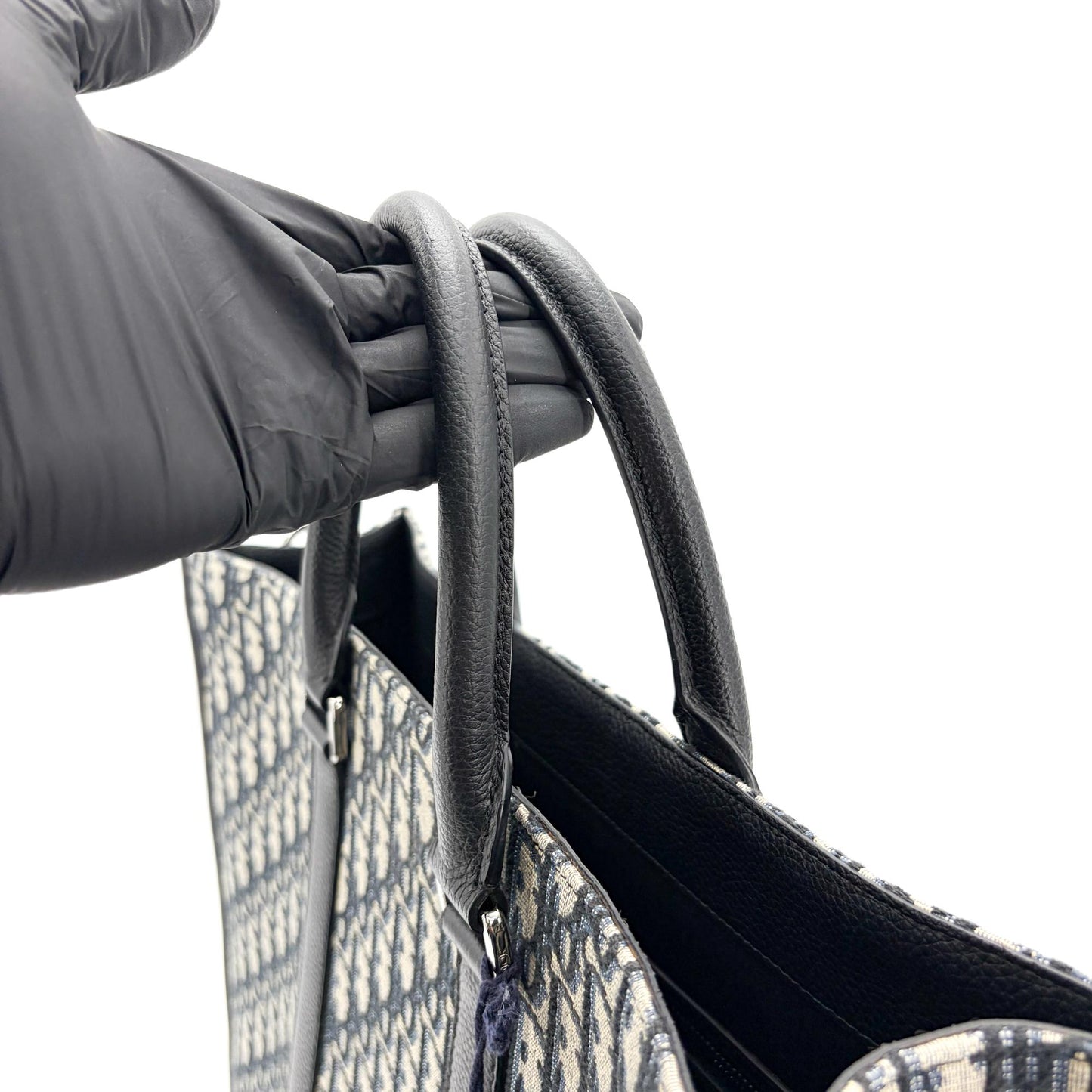 Dior Vertical Tote Bag Beige & Black Dior Oblique Jacquard