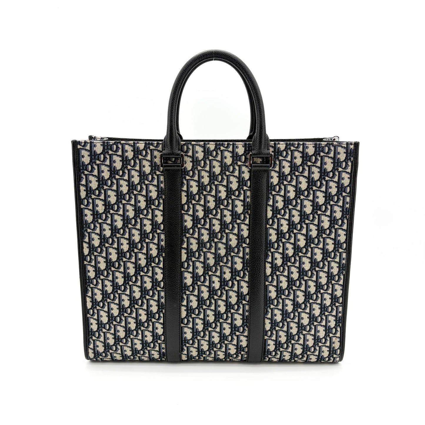 Dior Vertical Tote Bag Beige & Black Dior Oblique Jacquard