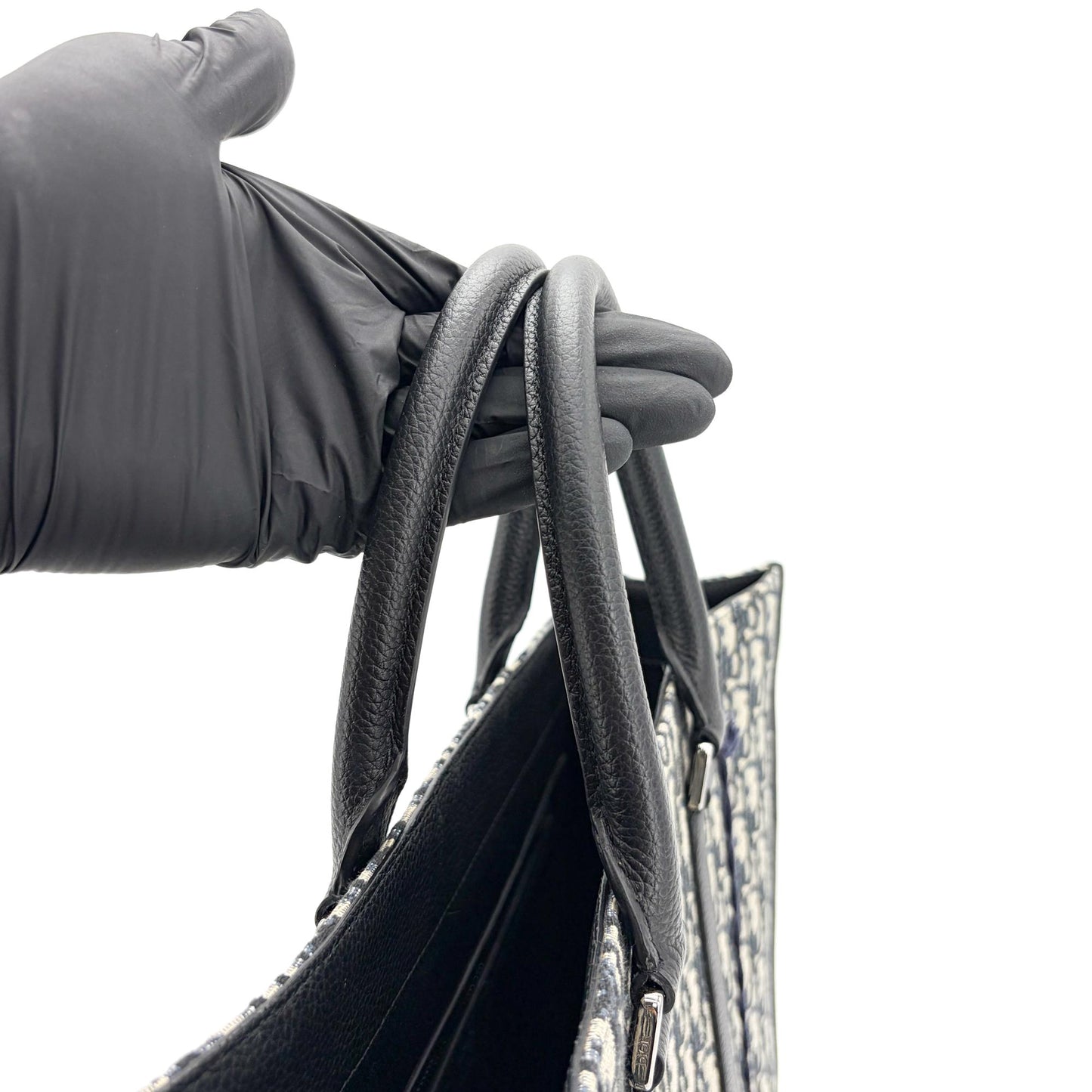 Dior Vertical Tote Bag Beige & Black Dior Oblique Jacquard