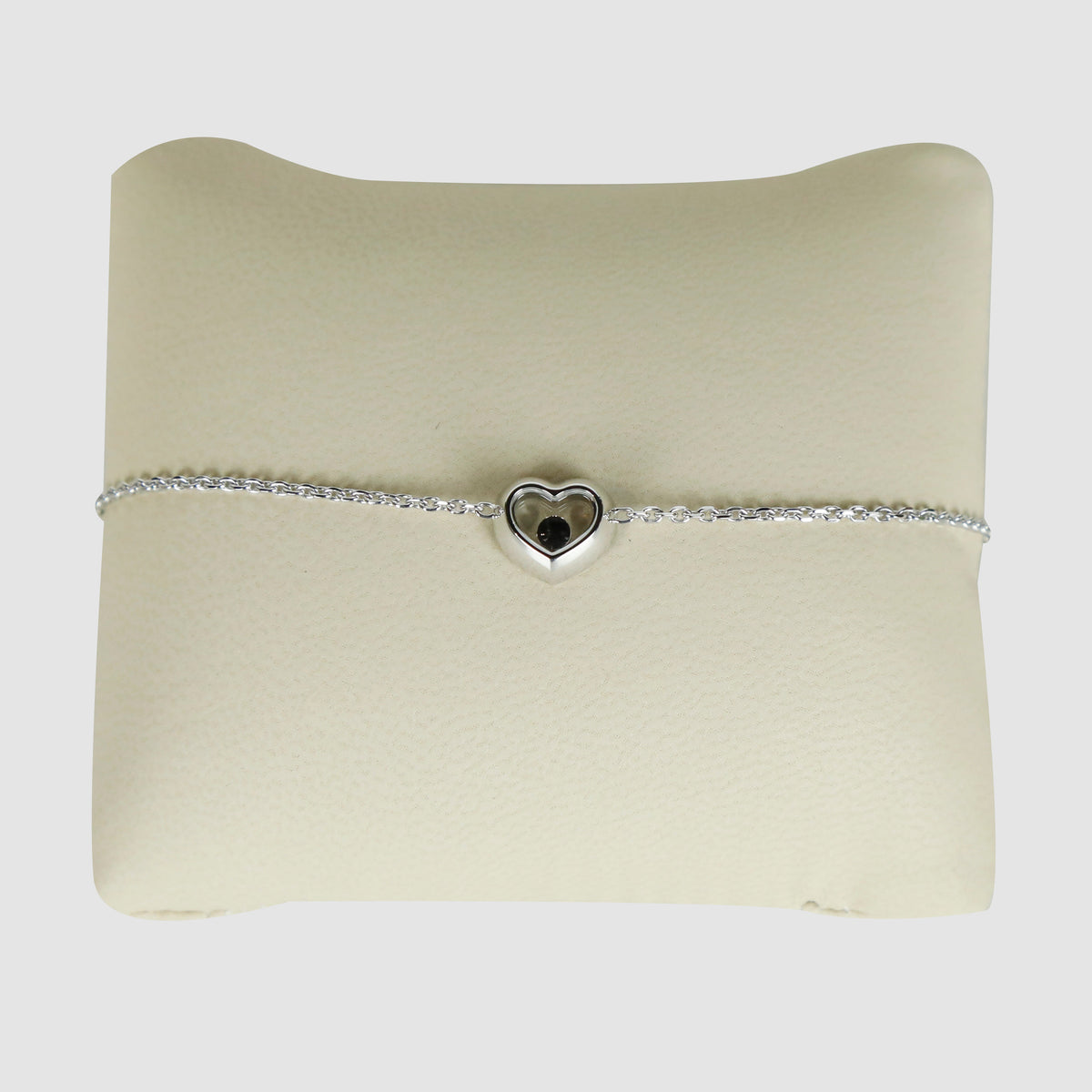 Happy Diamond Heart White Gold Bracelet