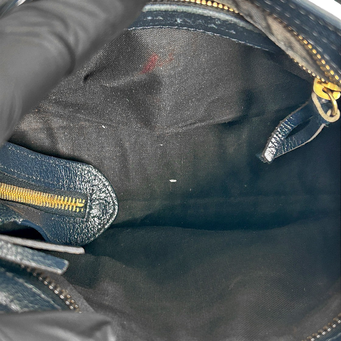 Balenciaga Navy Mini Edge Motor City Bag