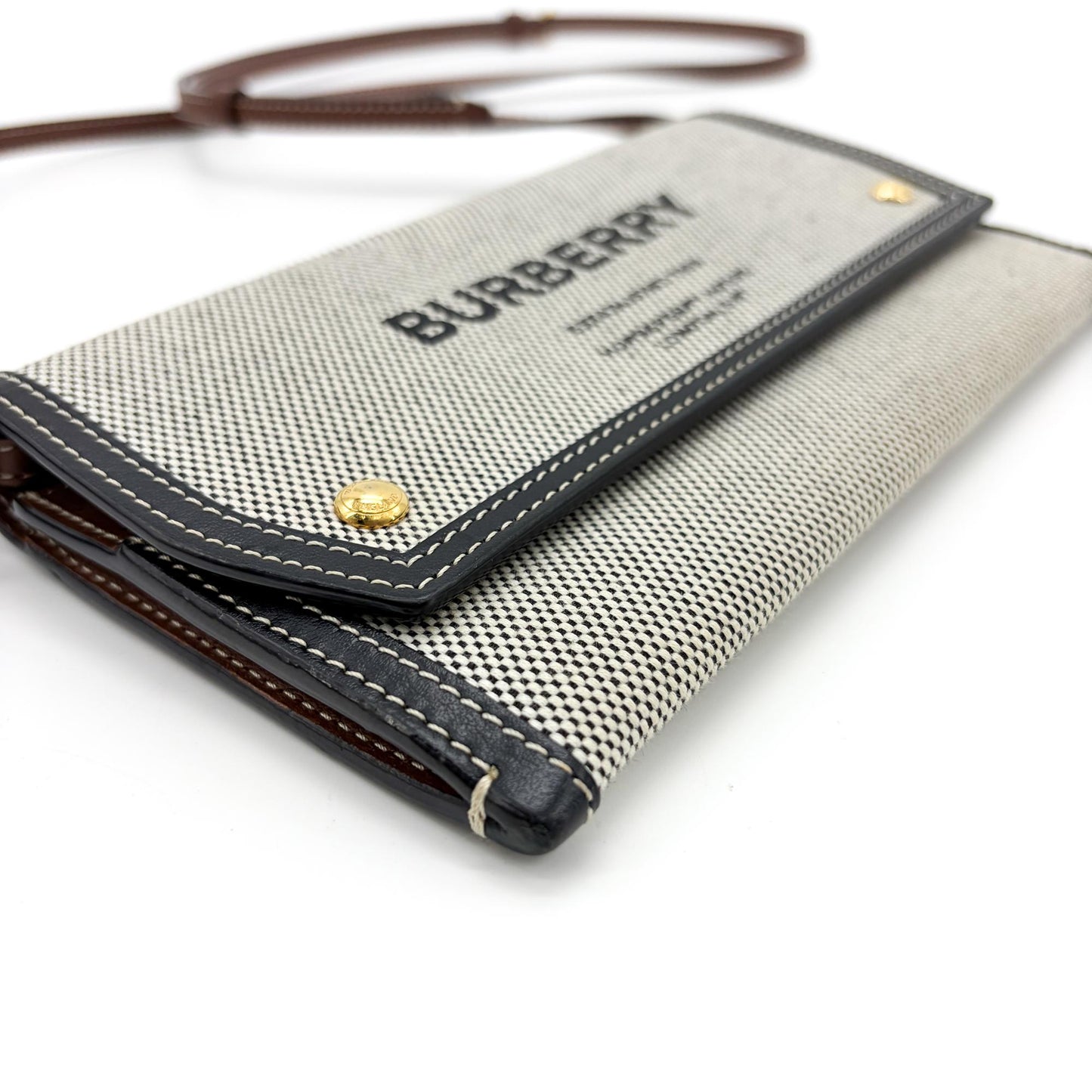 Burberry Small Horseferry Print Canvas Notebook Shoulder Bag Black