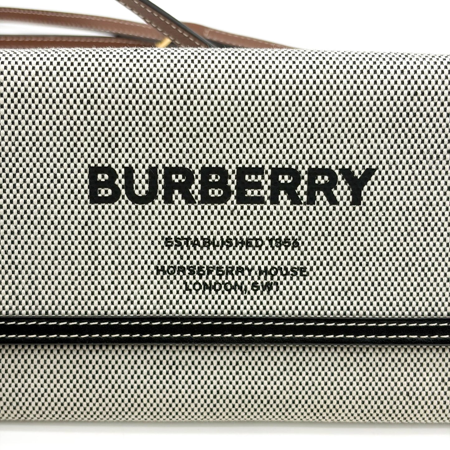 Burberry Small Horseferry Print Canvas Notebook Shoulder Bag Black