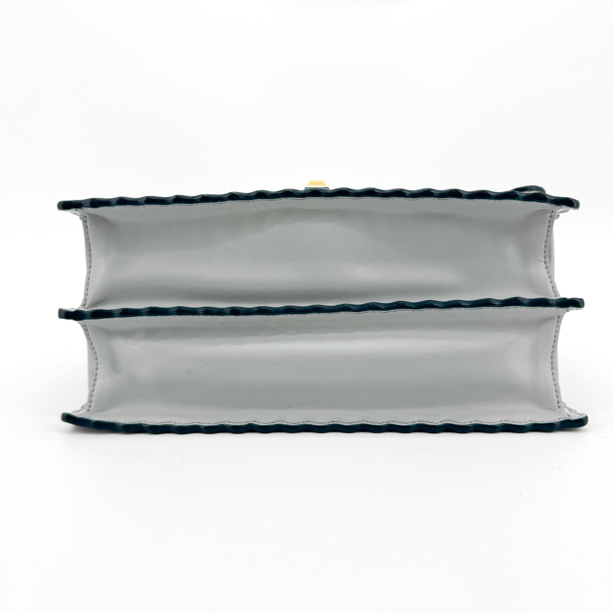 Fendi Khan Eye Leather Shoulder Bag Light Gray