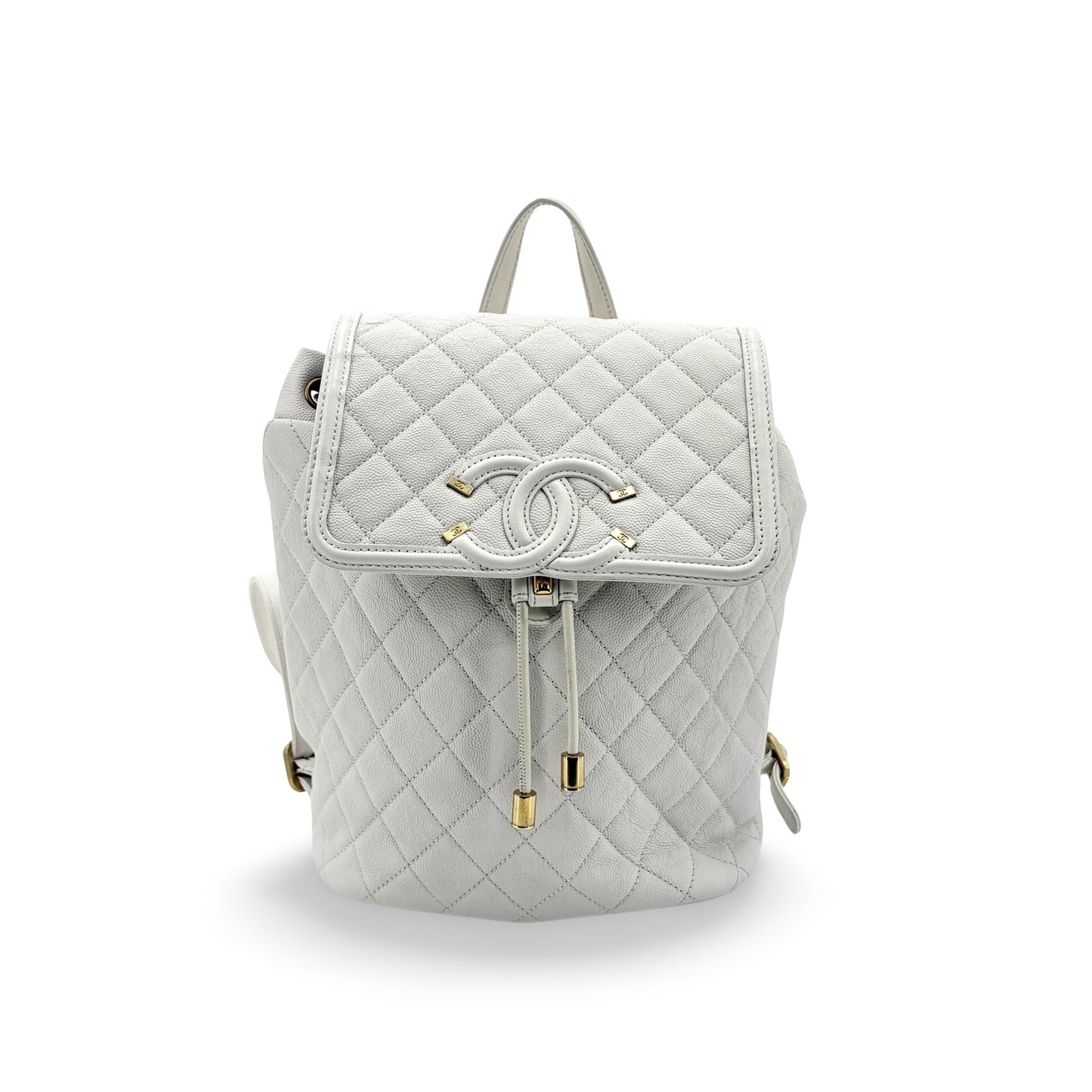 Chanel Urban Spirit Backpack Medium White Gold Hardware