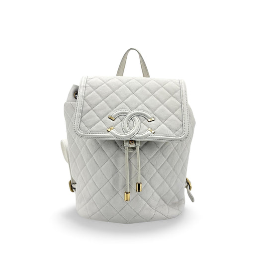 Chanel Urban Spirit Backpack Medium White Gold Hardware