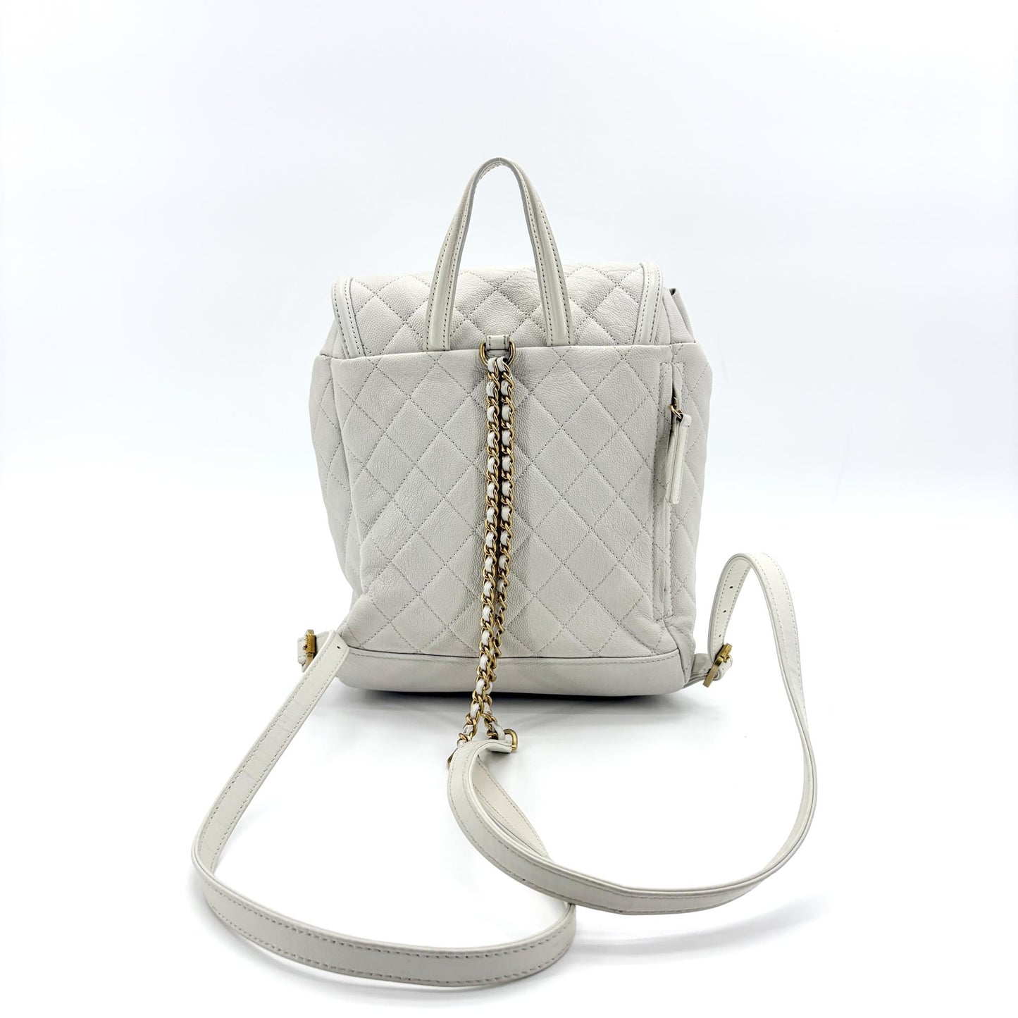 Chanel Urban Spirit Backpack Medium White Gold Hardware