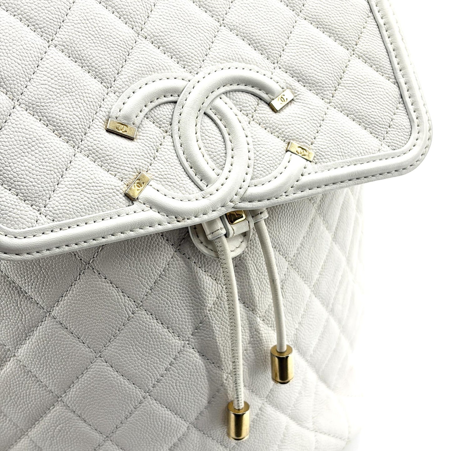 Chanel Urban Spirit Backpack Medium White Gold Hardware