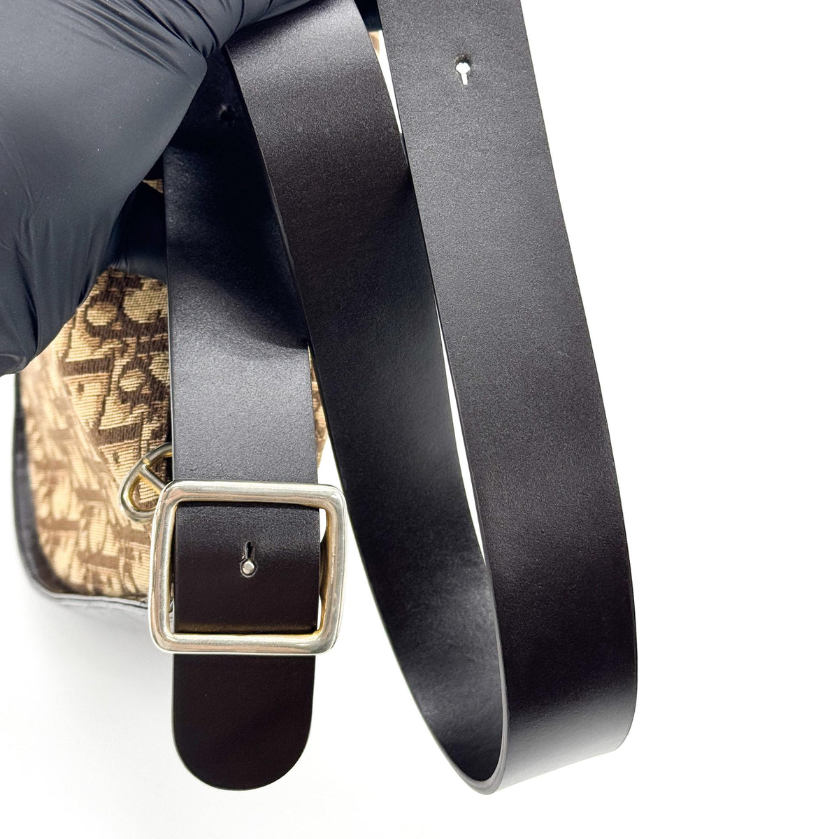 Dior Vintage Trotter Canvas Crossbody Bag Brown