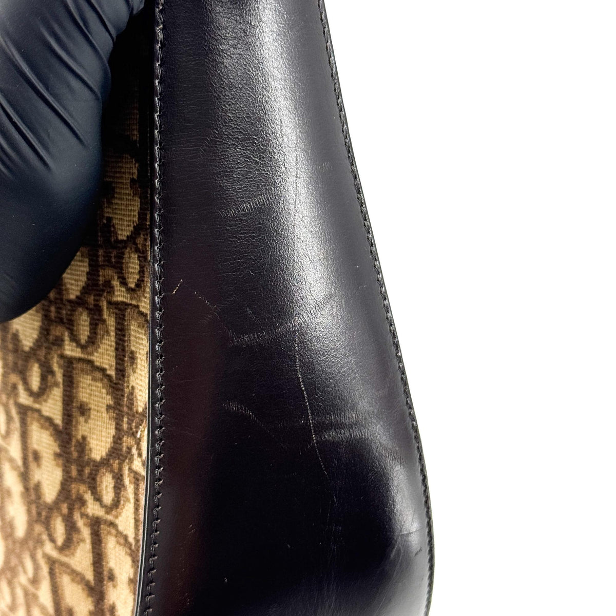 Dior Vintage Trotter Canvas Crossbody Bag Brown