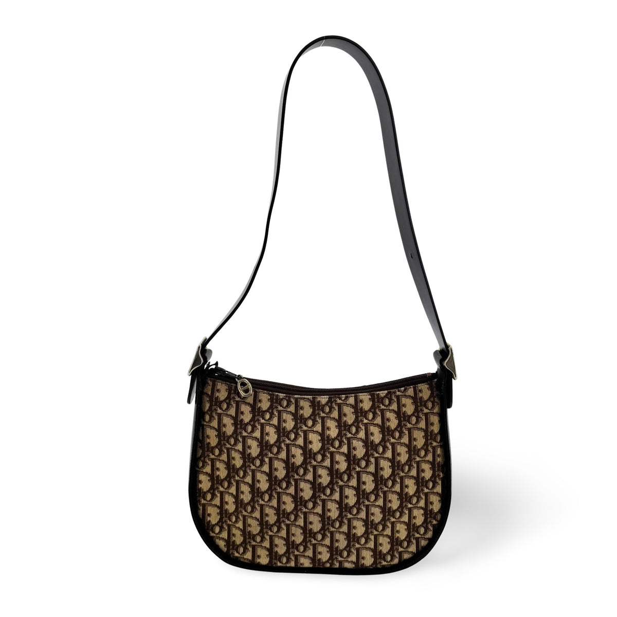 Dior Vintage Trotter Canvas Crossbody Bag Brown
