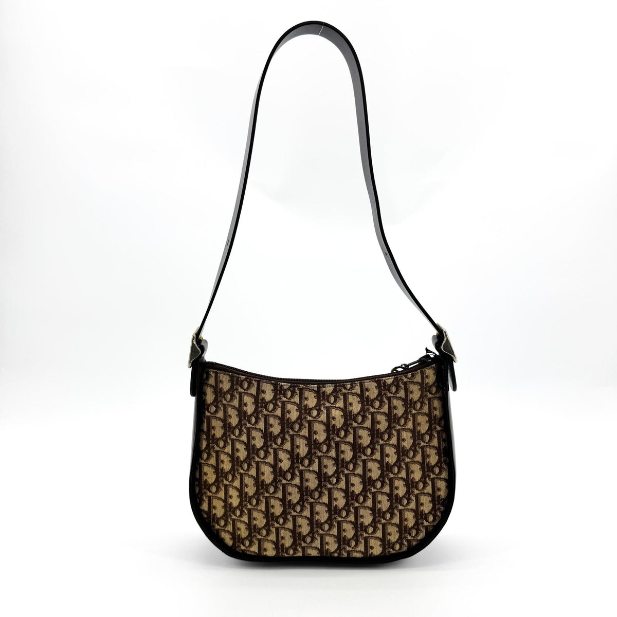 Dior Vintage Trotter Canvas Crossbody Bag Brown