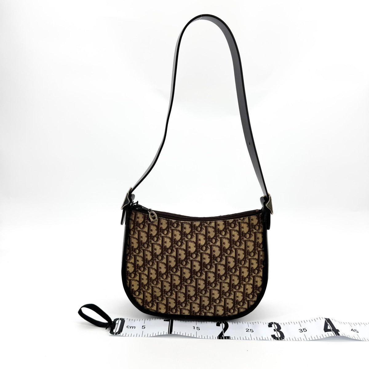 Dior Vintage Trotter Canvas Crossbody Bag Brown