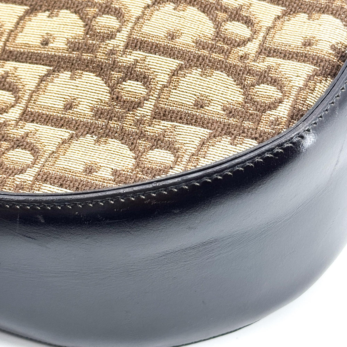 Dior Vintage Trotter Canvas Crossbody Bag Brown