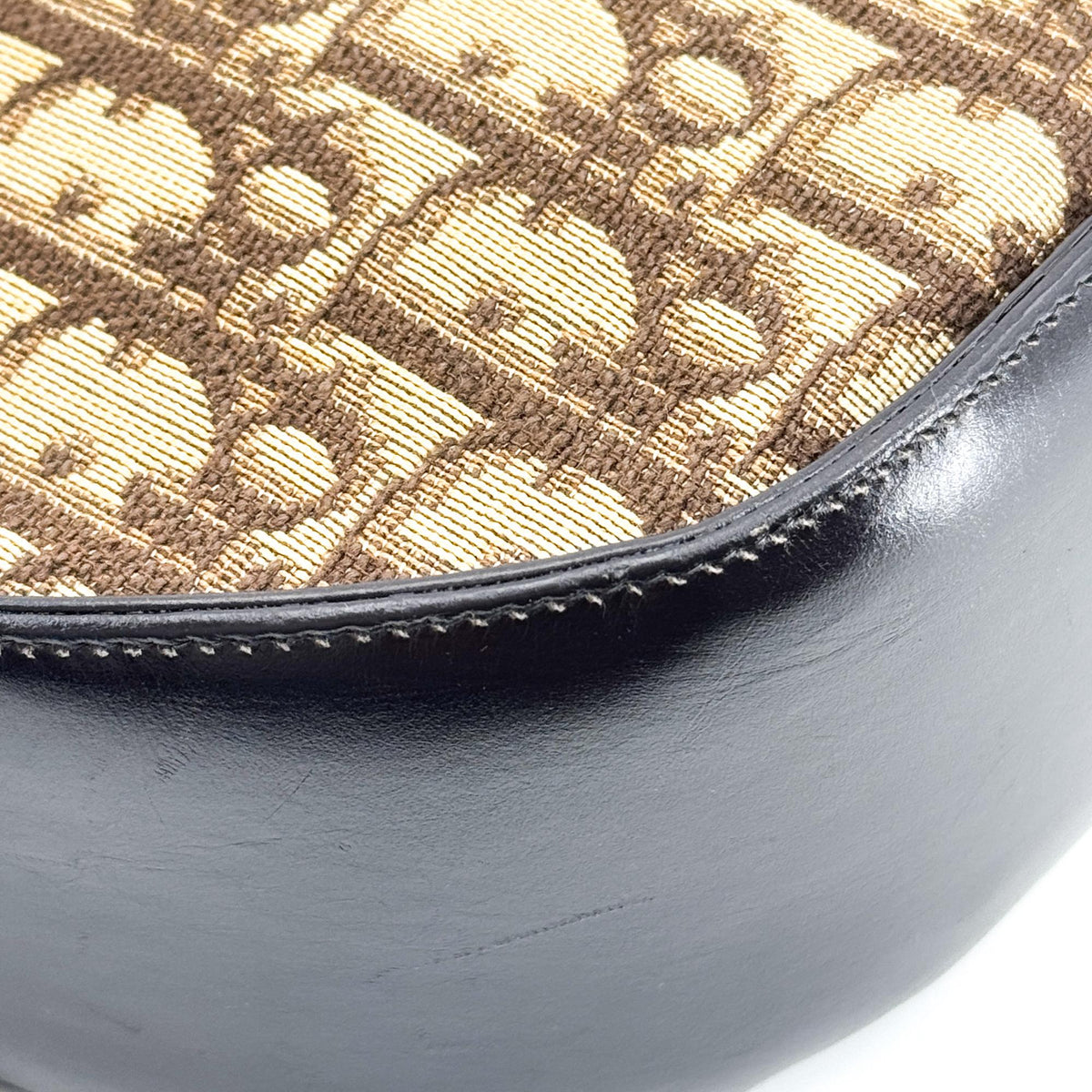 Dior Vintage Trotter Canvas Crossbody Bag Brown