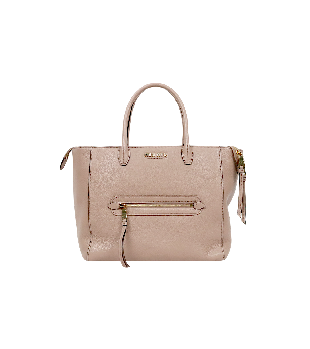 Miu Miu Indigo Pink Madras Tote