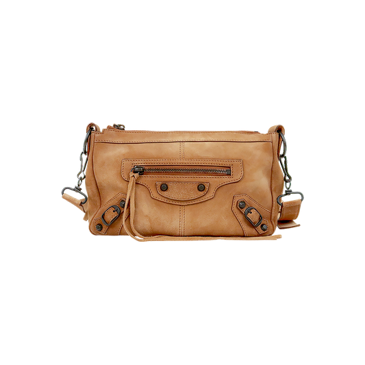 Balenciaga Brown Mini Suede Le City Motor Bag
