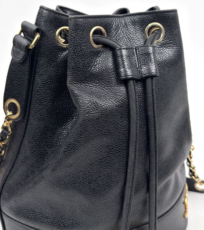 Chanel Black Caviar Triple C Bucket Bag