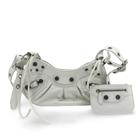 Sac porté épaule Balenciaga Le Cagol XS blanc