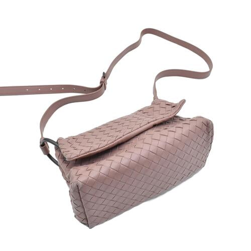 Bottega Veneta Intrecciato Pink Flap Crossbody Bag