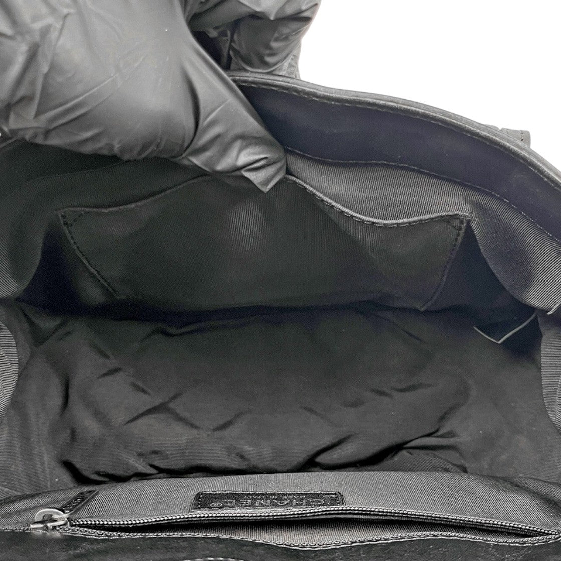 Chanel Black Quilted CC Shearling Flap Chain Shoulder Bag