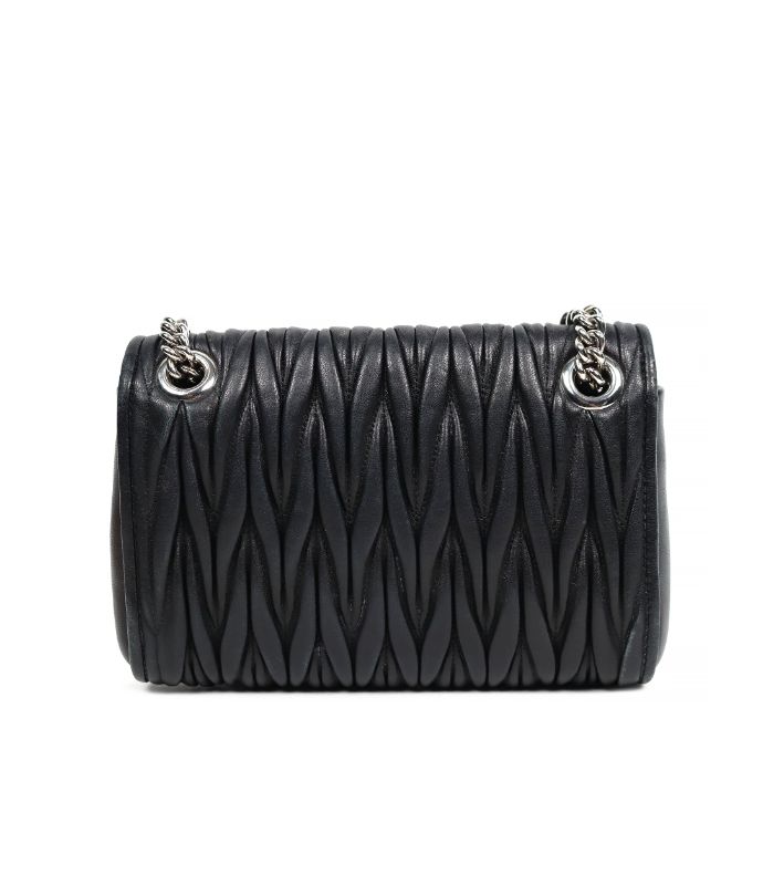 Miu Miu Black Matelassé Chain Shoulder Bag