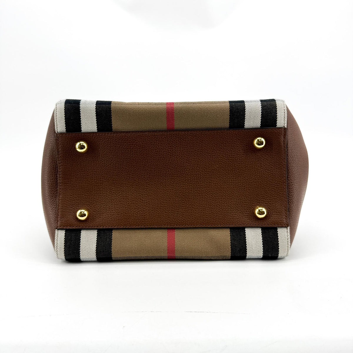 Burberry Small House Check Leather Crossbody Bag Brown