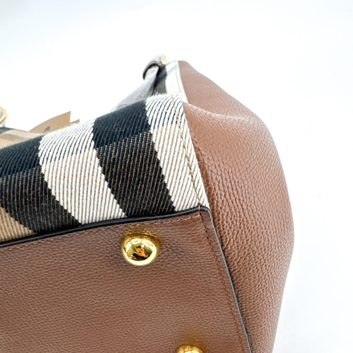 Burberry Small House Check Leather Crossbody Bag Brown