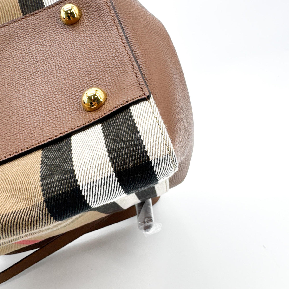 Burberry Small House Check Leather Crossbody Bag Brown