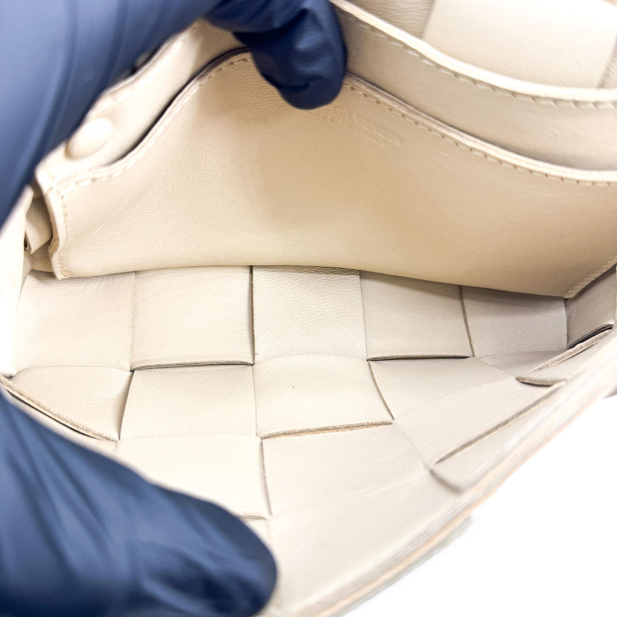 Bottega Veneta Cassette Strap Card Case Beige