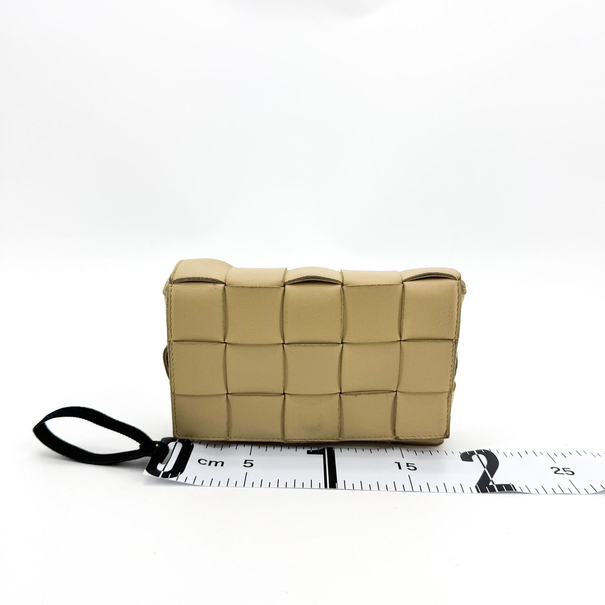 Bottega Veneta Cassette Strap Card Case Beige