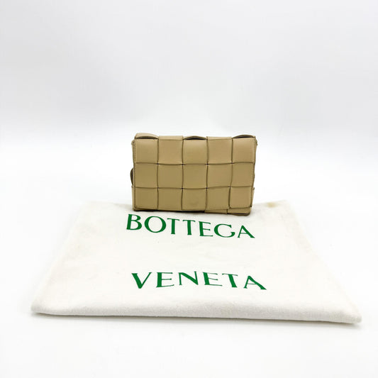 Bottega Veneta Cassette Strap Card Case Beige