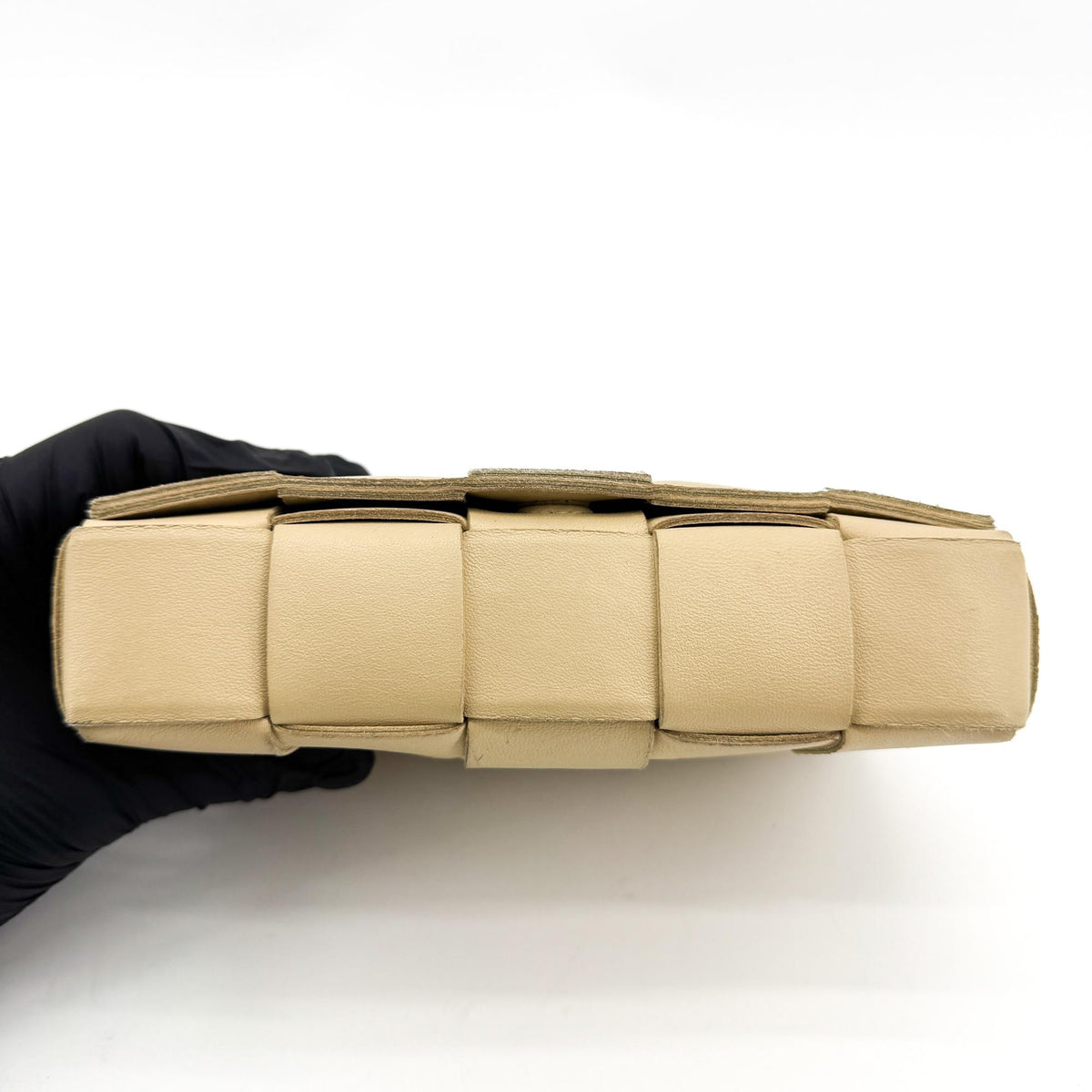 Bottega Veneta Cassette Strap Card Case Beige