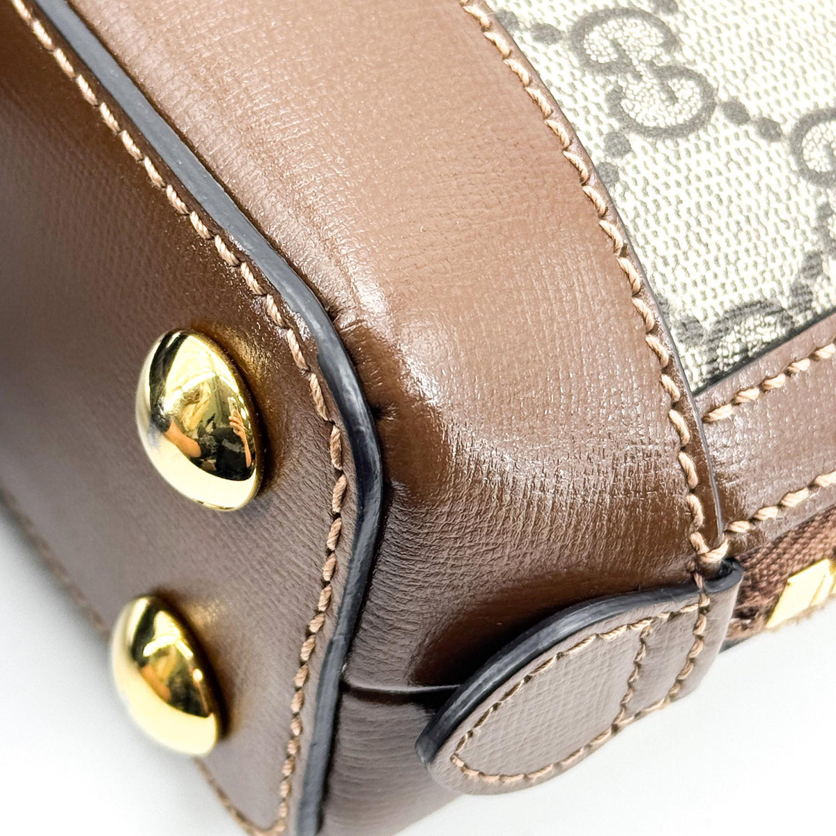 Gucci Horsebit 1955 Mini Top Handle Bag GG Supreme Brown