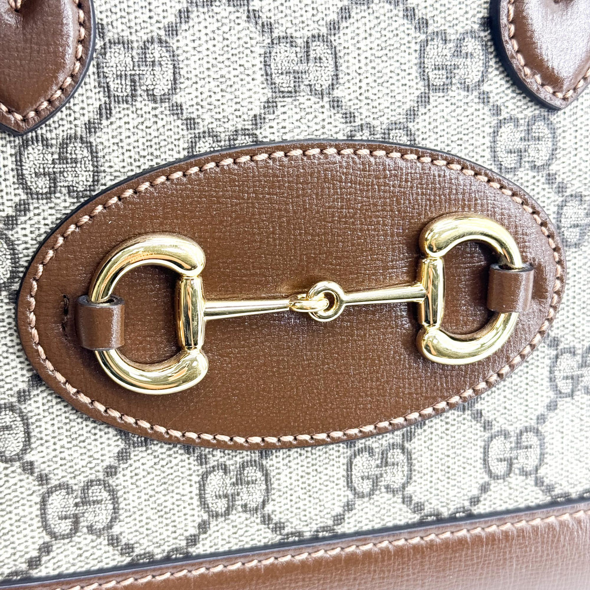Gucci Horsebit 1955 Mini Top Handle Bag GG Supreme Brown