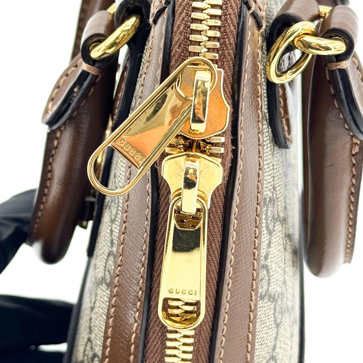 Gucci Horsebit 1955 Mini Top Handle Bag GG Supreme Brown