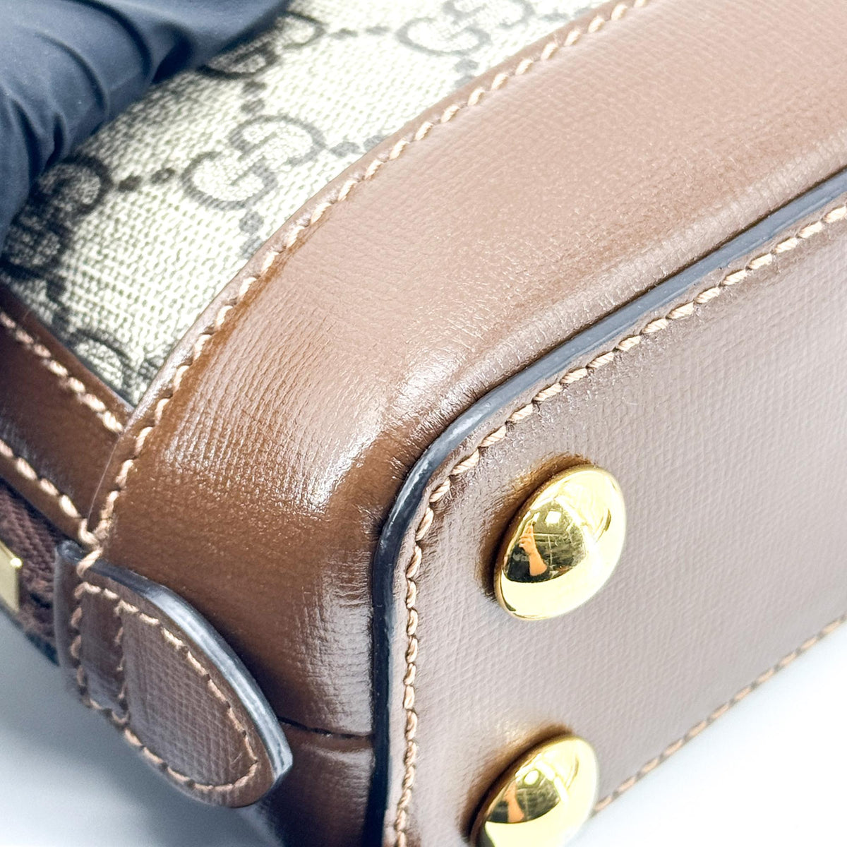 Gucci Horsebit 1955 Mini Top Handle Bag GG Supreme Brown
