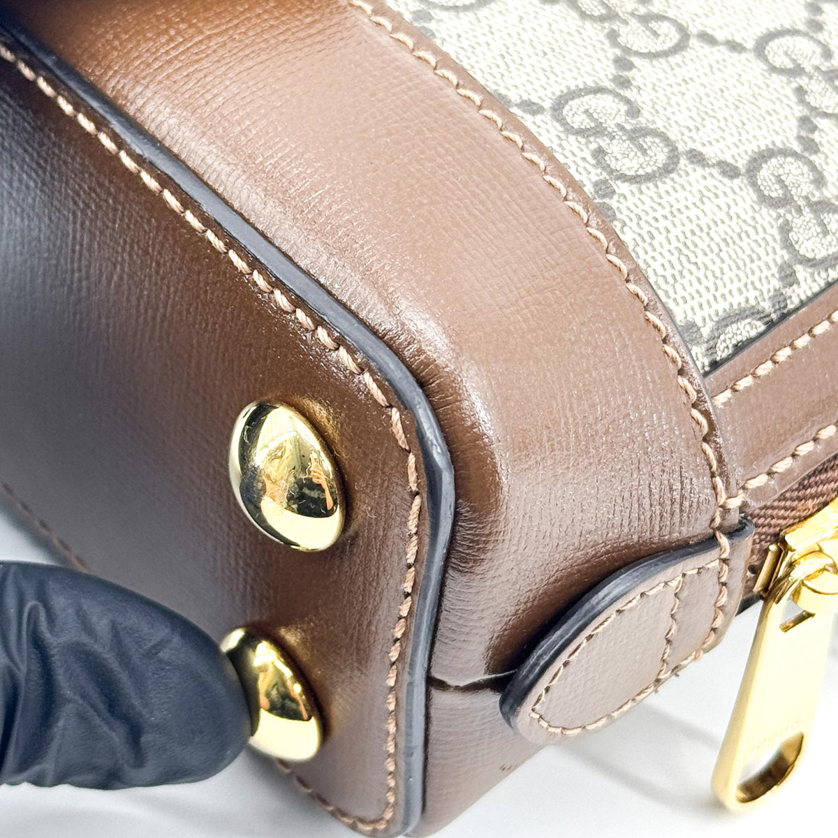 Gucci Horsebit 1955 Mini Top Handle Bag GG Supreme Brown