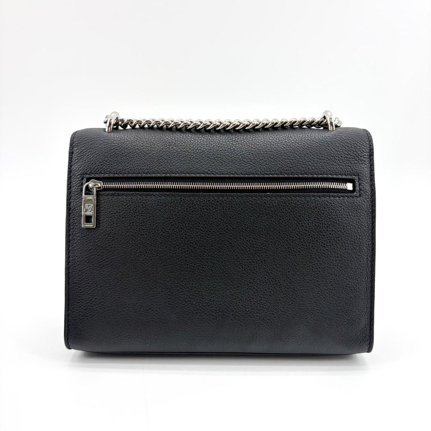 Louis Vuitton My Lock Me Chain Shoulder Bag Black Silver Hardware