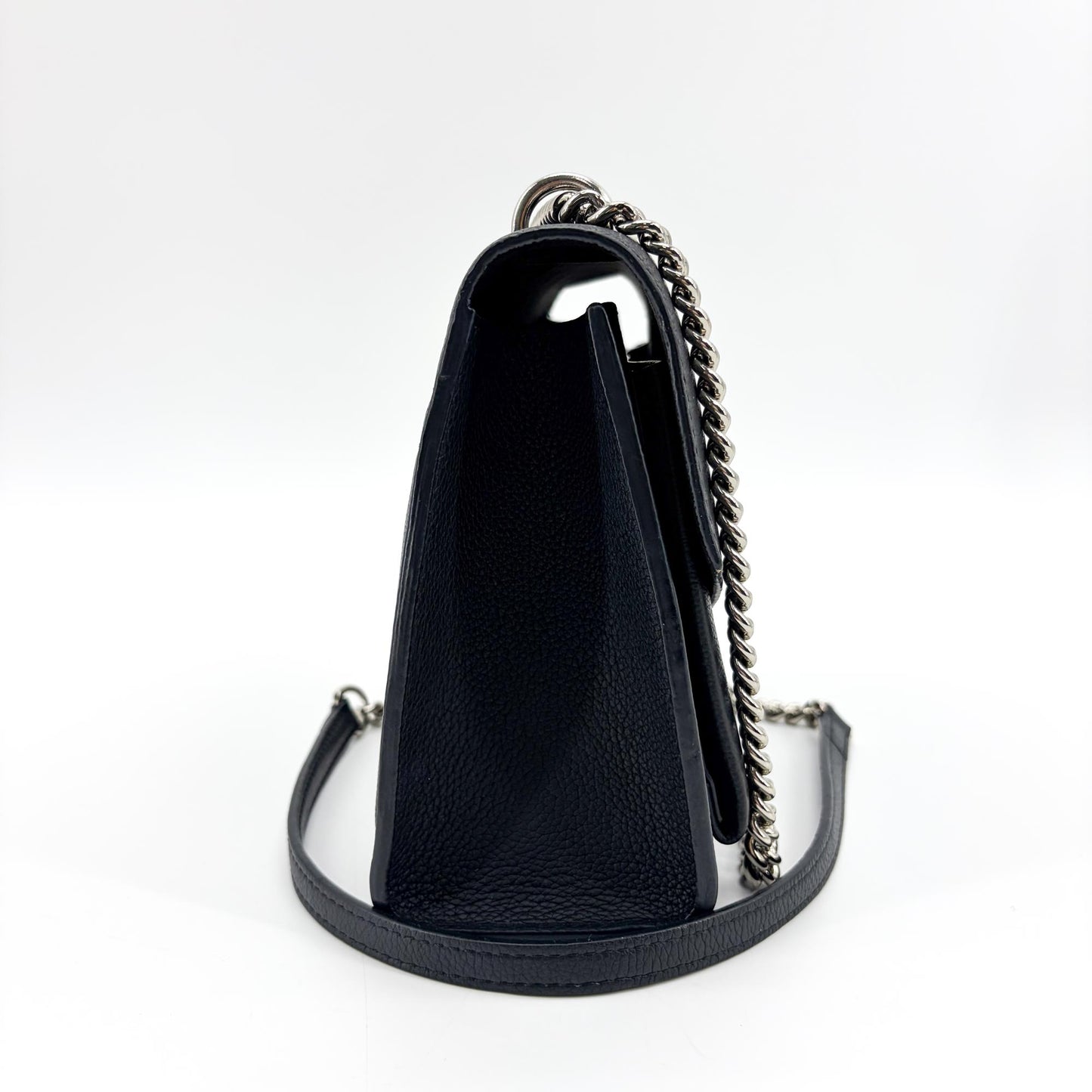 Louis Vuitton My Lock Me Chain Shoulder Bag Black Silver Hardware
