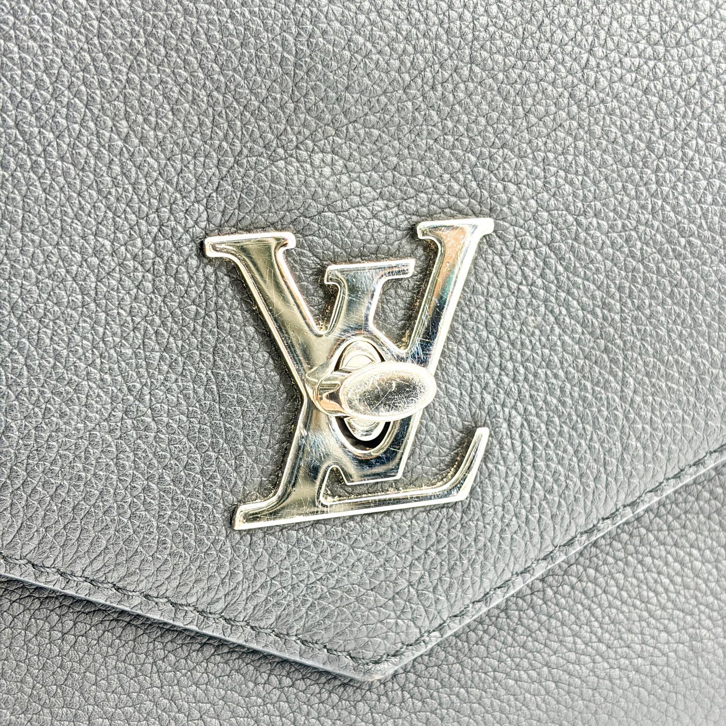 Louis Vuitton My Lock Me Chain Shoulder Bag Black Silver Hardware