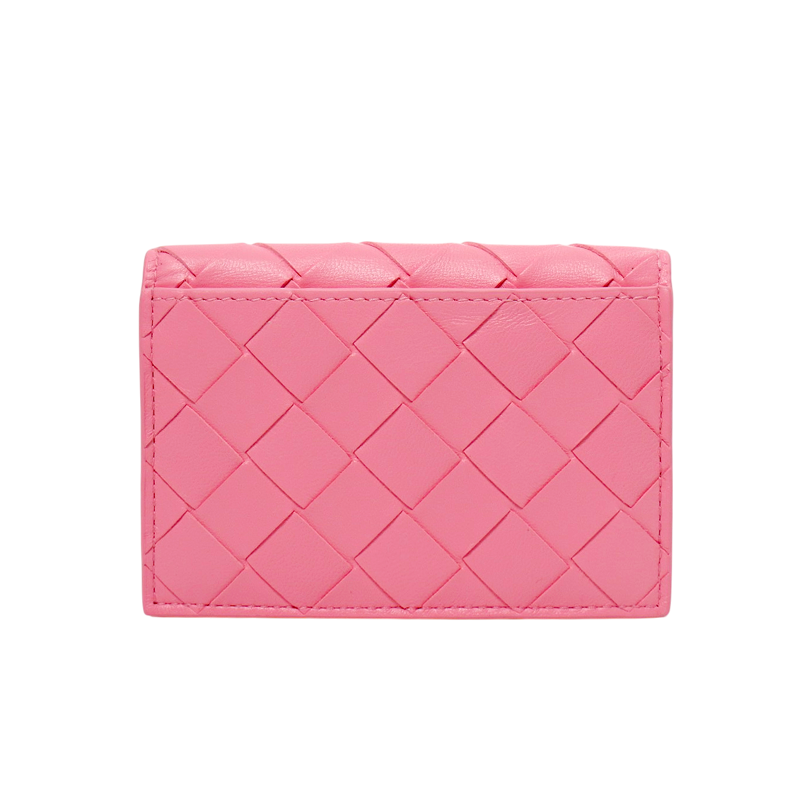 Bottega Veneta Pink Intrecciato Card Wallet
