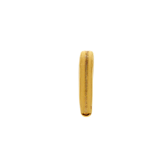 Prada Yellow Saffiano Zipper Long Wallet