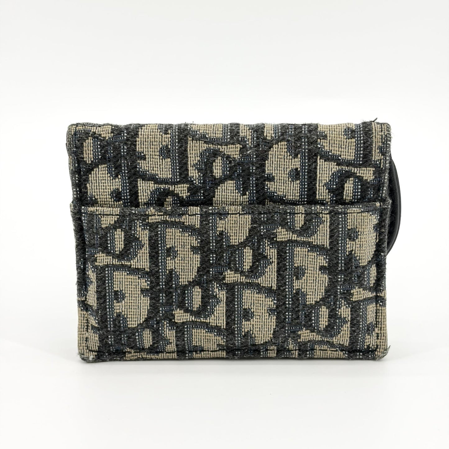 Dior Saddle Lotus Wallet Blue Oblique Jacquard