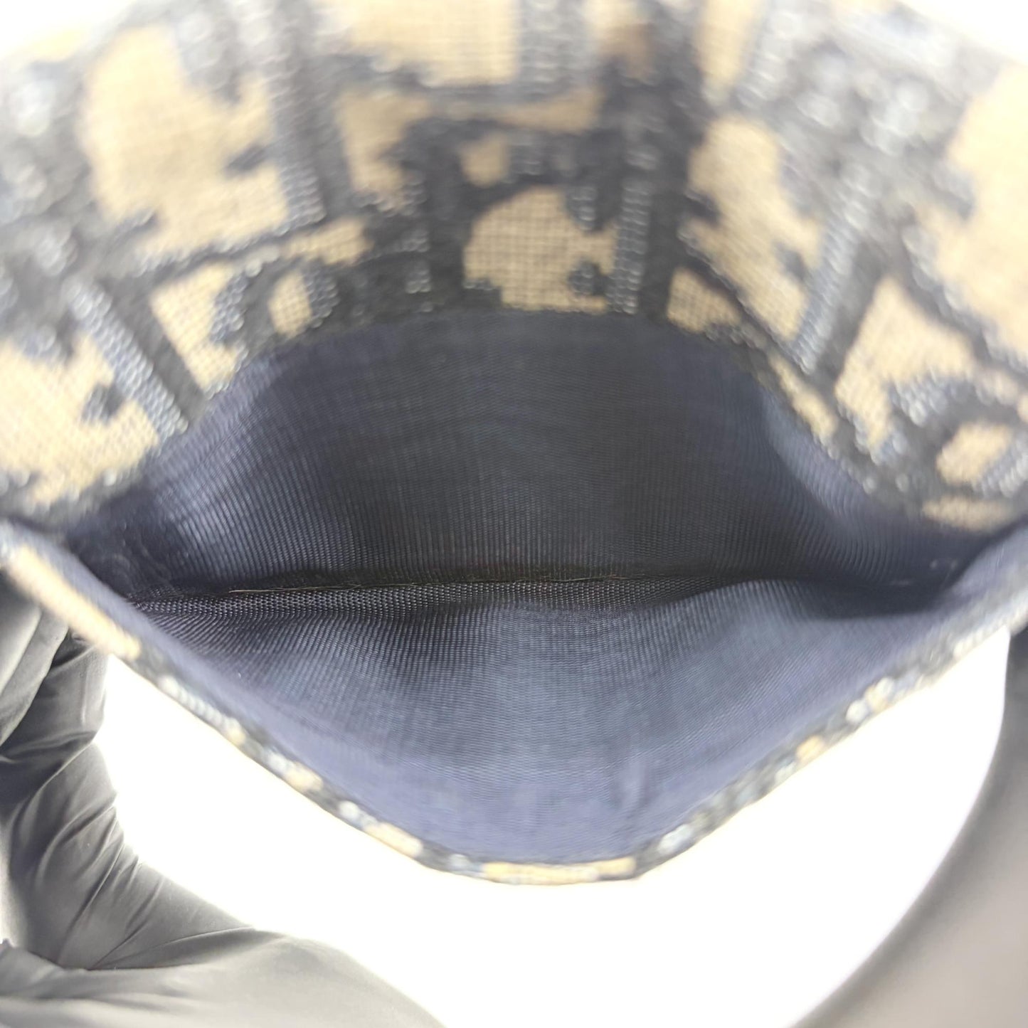 Dior Saddle Lotus Wallet Blue Oblique Jacquard