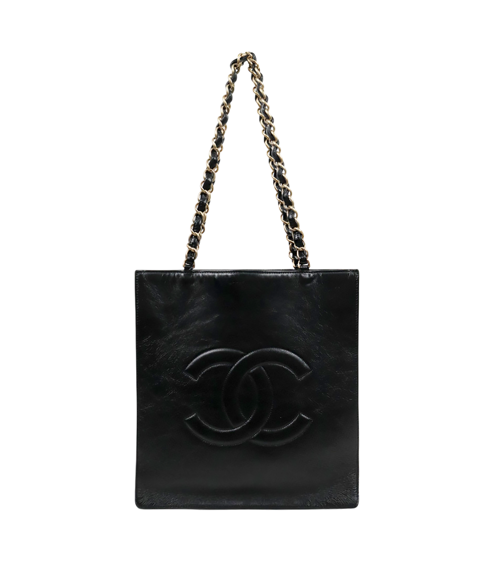 Chanel Black CC Season Shopper Shoulder Bag