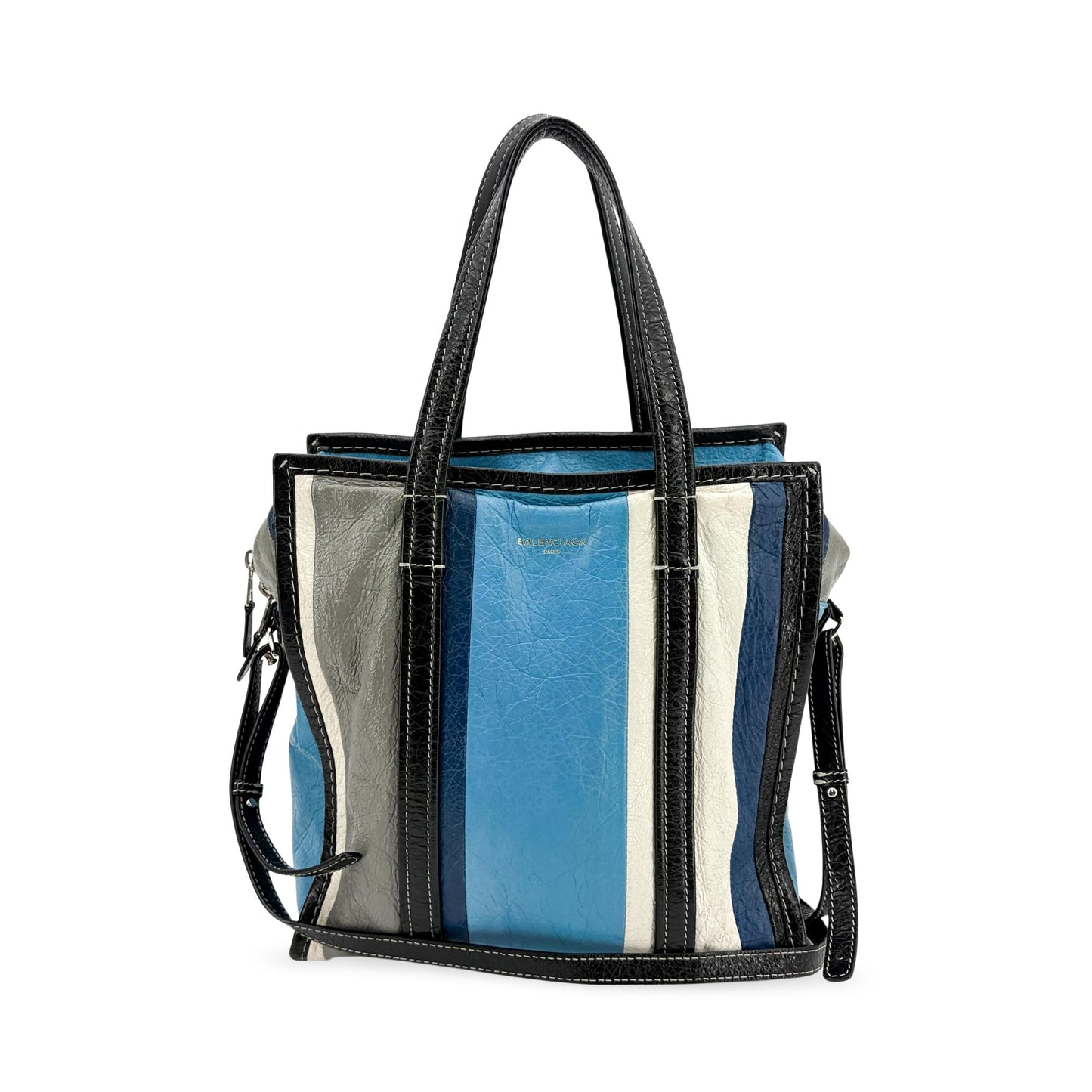 Balenciaga Bazaar Shopper Multi-Stripe Blue