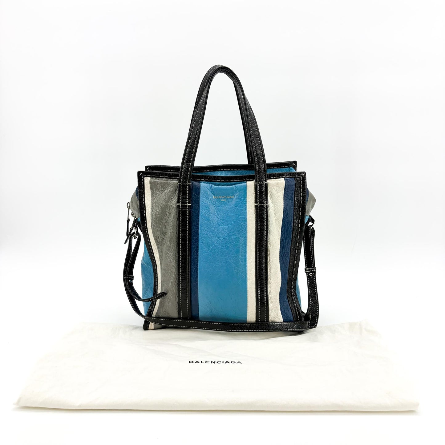 Balenciaga Bazaar Shopper Multi-Stripe Blue