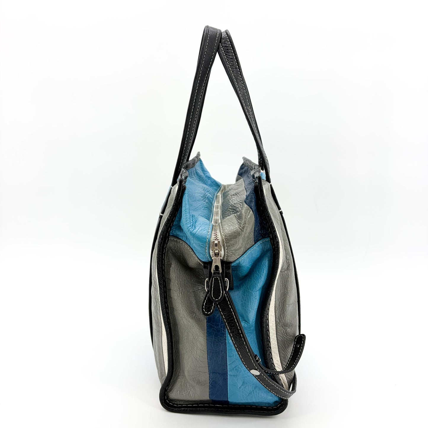 Balenciaga Bazaar Shopper Multi-Stripe Blue